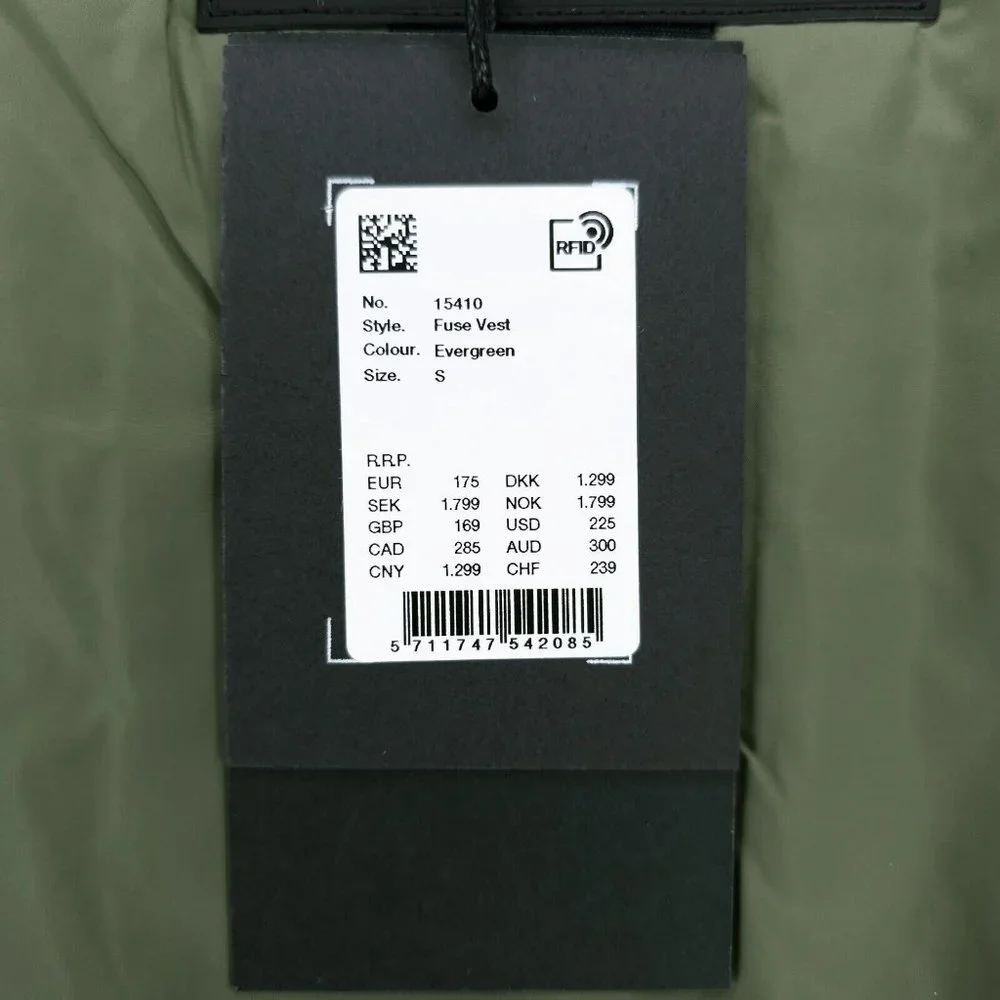 NWT RAINS Fuse Vest EVERGREEN Insulated Waterproof Windproof S M L - Picture 3 of 7